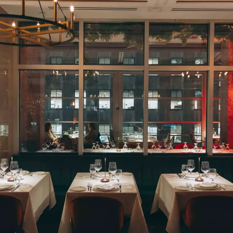 Window tables in the dining room