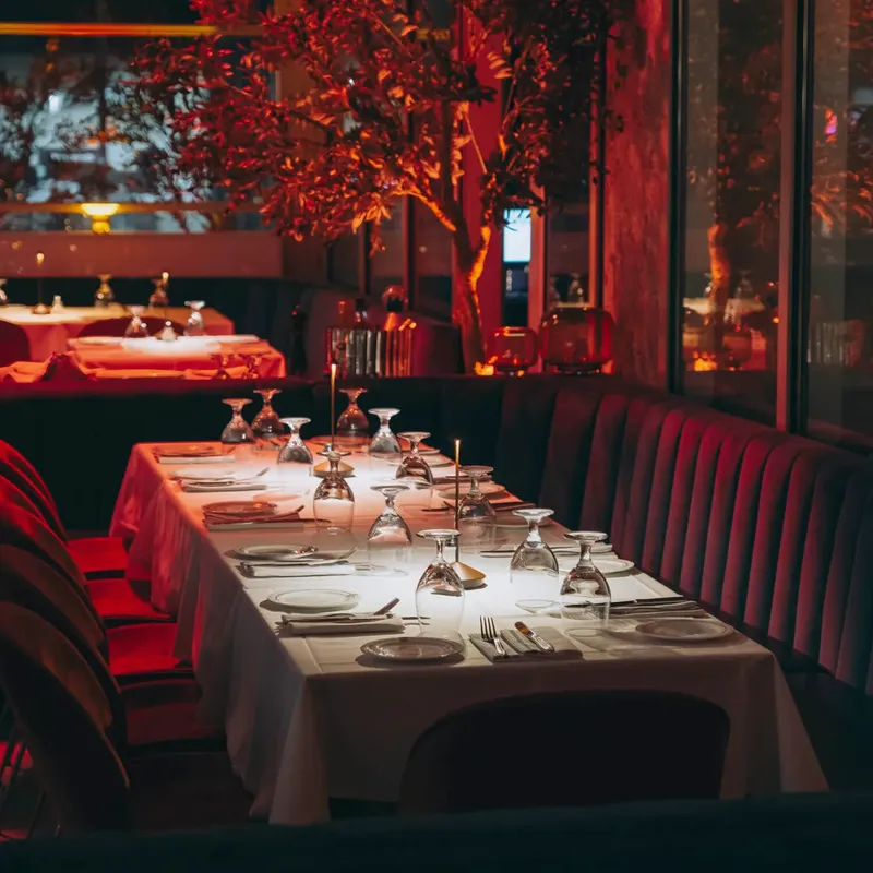 The terrace at night