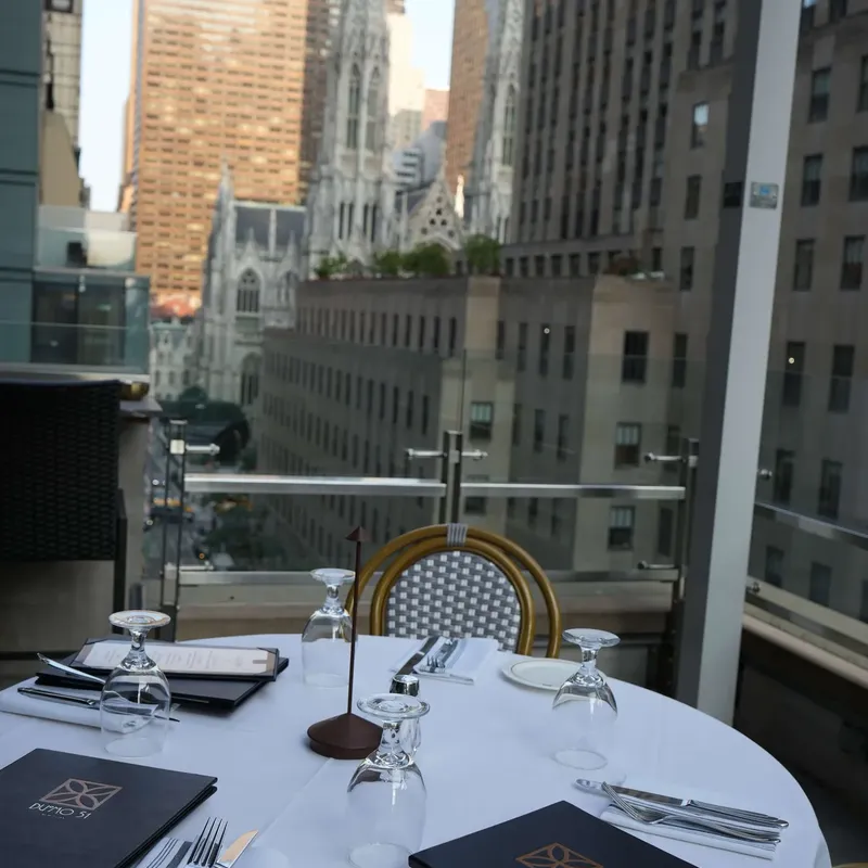 A window table set with menus