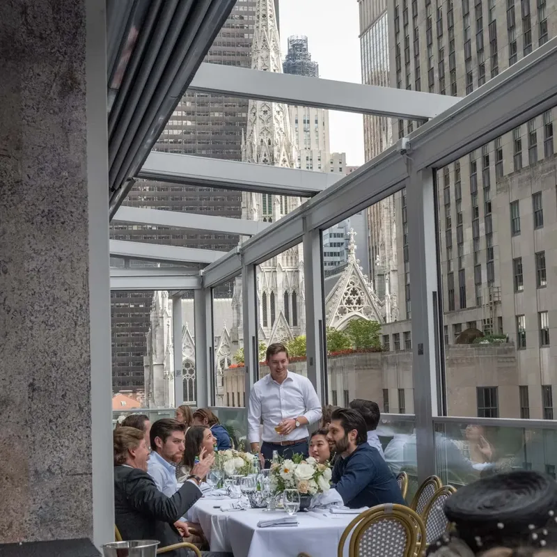 Guests at a terrace table
