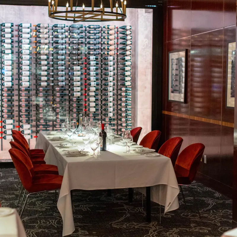 The private dining room beside the wine wall