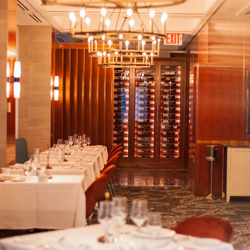 The private room under the chandelier