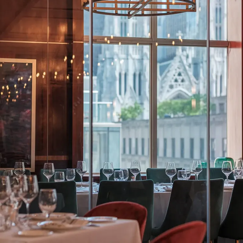 The dining room with the Midtown view